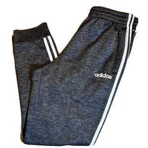 ADIDAS Climawarm Fleece Lined Mens Size M Dark Gray 3-Striped Joggers